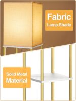 Floor Lamp with Shelves, Modern Corner Display Standing Column Shelf Lamp Etager... - Image 3