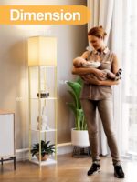 Floor Lamp with Shelves, Modern Corner Display Standing Column Shelf Lamp Etager... - Image 5