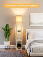 Floor Lamp with Shelves, Modern Corner Display Standing Column Shelf Lamp Etager... - Image 6