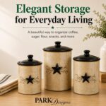 Park Designs Stoneware Star Vine 3 Piece Canister Set | Farmhouse Rustic Counter... - Image 3