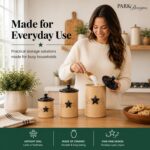 Park Designs Stoneware Star Vine 3 Piece Canister Set | Farmhouse Rustic Counter... - Image 5