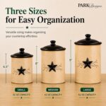 Park Designs Stoneware Star Vine 3 Piece Canister Set | Farmhouse Rustic Counter... - Image 6
