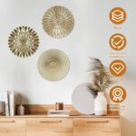 Abizarch 3Pcs Metal Plate Wall Decor Modern Style Abstract Wall Art Gold Wall Ar... - Image 4