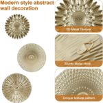 Abizarch 3Pcs Metal Plate Wall Decor Modern Style Abstract Wall Art Gold Wall Ar... - Image 5