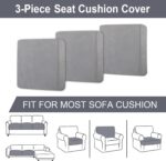 BT.WA Couch Cushion Cover Velvet 3 Pieces Seat Cushion Cover Stretch Sofa Covers... - Image 5