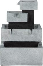 Modern 4-Tier Block Water Fountain with LED Light for Indoor and Outdoor Spaces,... - Image 3