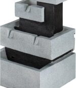 Modern 4-Tier Block Water Fountain with LED Light for Indoor and Outdoor Spaces,... - Image 5