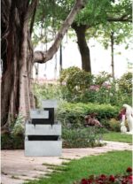 Modern 4-Tier Block Water Fountain with LED Light for Indoor and Outdoor Spaces,... - Image 6