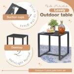 Greesum 3 Pieces Outdoor Furniture Set Patio Bistro Rocking Chairs with Glass Co... - Image 8