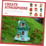 LIOOBO 9pcs Tiny House Ornament Creative Mini Resin Models for Micro Landscape G... - Image 5
