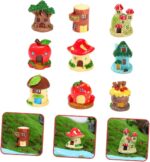 LIOOBO 9pcs Tiny House Ornament Creative Mini Resin Models for Micro Landscape G... - Image 8