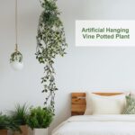 2Pcs Real-Touch Artificial Hanging Mandala Vine with Pot Faux Ivy Plant for Indo... - Image 3
