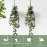 2Pcs Real-Touch Artificial Hanging Mandala Vine with Pot Faux Ivy Plant for Indo... - Image 4