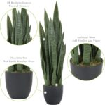 Worth Garden 3ft Artificial Snake Plant Fake Sansevieria Indoor Outdoor, 28 Thic... - Image 7