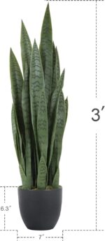 Worth Garden 3ft Artificial Snake Plant Fake Sansevieria Indoor Outdoor, 28 Thic... - Image 8