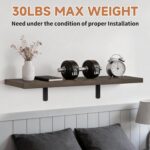 Easy Install Floating Shelves, 15.7 Inch Wall Mounted Wood Shelf,Hanging Shelf f... - Image 5