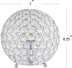 JONATHAN Y 8.25" Clear Acrylic and Chrome Globe LED Table Lamp, Modern Glam Text... - Image 4
