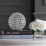 JONATHAN Y 8.25" Clear Acrylic and Chrome Globe LED Table Lamp, Modern Glam Text... - Image 6