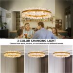 48-Inch Gold Modern Crystal Chandelier, 24 Lights, Large Round 2-Tier K9 Crystal... - Image 7