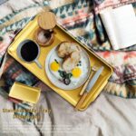 Stainless Steel Serving Tray, 15.7 x 9.4In Rectangle Gold Serving Platter with H... - Image 3