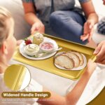 Stainless Steel Serving Tray, 15.7 x 9.4In Rectangle Gold Serving Platter with H... - Image 5