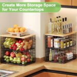 4 Pack Stackable Wire Baskets for Pantry Organizers and Storage, Pantry Baskets ... - Image 3