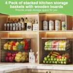 4 Pack Stackable Wire Baskets for Pantry Organizers and Storage, Pantry Baskets ... - Image 5