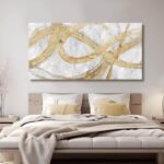 VAYIMDH Decorative Wall Art Line Painting Prints on Canvas White Living Room Wal... - Image 4