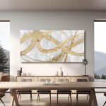 VAYIMDH Decorative Wall Art Line Painting Prints on Canvas White Living Room Wal... - Image 6