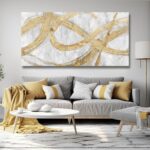 VAYIMDH Decorative Wall Art Line Painting Prints on Canvas White Living Room Wal... - Image 8