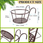 Dandat 6 Pcs 8.7'' Iron Metal Railing Flower Pot Hanging Planter Baskets Stair R... - Image 4