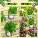 Dandat 6 Pcs 8.7'' Iron Metal Railing Flower Pot Hanging Planter Baskets Stair R... - Image 6