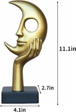 Thinker Statue, Abstract Moon-Faced Sculpture, Modern Home Decor Ornament, Suita... - Image 4