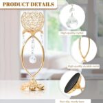2 Pcs Gold Elegant Metal Crystal Tea Light Candle Holders with Bling Crystal Pen... - Image 4