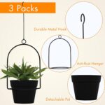 Gardzen 3 Packs Hanging Pots for Plants Outdoor & Indoor, Black Hanging Planter,... - Image 4