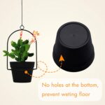 Gardzen 3 Packs Hanging Pots for Plants Outdoor & Indoor, Black Hanging Planter,... - Image 6