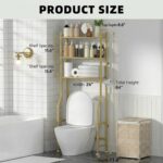 GloTika 3-Tier Over Toilet Storage with Anti-Tilt Safety System - 150lb Total Ca... - Image 3