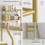 GloTika 3-Tier Over Toilet Storage with Anti-Tilt Safety System - 150lb Total Ca... - Image 6