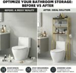 GloTika 3-Tier Over Toilet Storage with Anti-Tilt Safety System - 150lb Total Ca... - Image 7