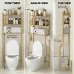 GloTika 3-Tier Over Toilet Storage with Anti-Tilt Safety System - 150lb Total Ca... - Image 8