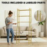 GloTika 3-Tier Over Toilet Storage with Anti-Tilt Safety System - 150lb Total Ca... - Image 9