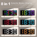 JALL 12'' Large Digital Wall Clock, Big LED Number Dispaly, RGB Colors, DST, Nig... - Image 4