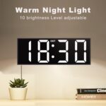 JALL 12'' Large Digital Wall Clock, Big LED Number Dispaly, RGB Colors, DST, Nig... - Image 5
