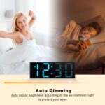 JALL 12'' Large Digital Wall Clock, Big LED Number Dispaly, RGB Colors, DST, Nig... - Image 8
