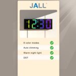 JALL 12'' Large Digital Wall Clock, Big LED Number Dispaly, RGB Colors, DST, Nig... - Image 9