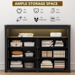 Dresser for Bedroom with 6 Drawers, Wide Chest of Drawers with LED Light and Pow... - Image 6