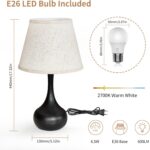 ONEWISH Touch Bedside Lamp for Bedroom, 3-Way Dimmable Farmhouse Table Lamps for... - Image 8