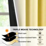 Yellow Ombre Full Blackout Curtains 95 Inches Long for Living Room Bedroom, Ener... - Image 4