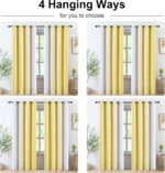 Yellow Ombre Full Blackout Curtains 95 Inches Long for Living Room Bedroom, Ener... - Image 7