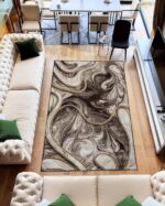 Luxury Modern Premium Quality Shiny Vibrant Colors Abstract Rug Contemporary 5x7... - Image 4